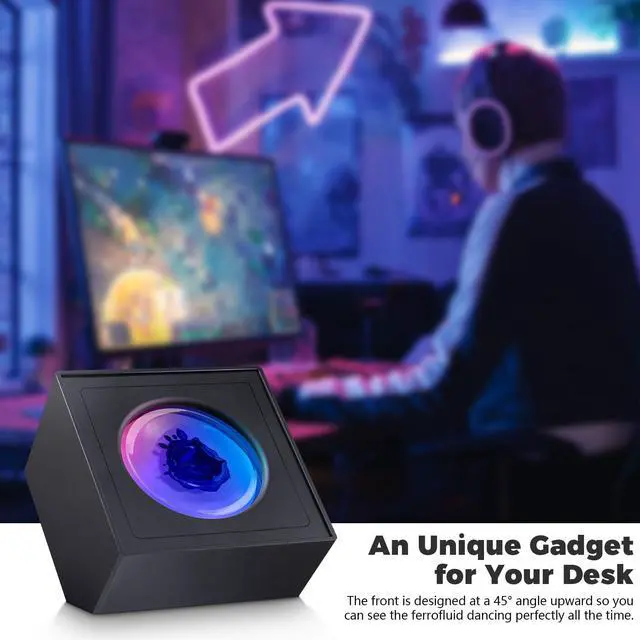 Alt view image 7 of 7 - Ferrofluid Music Visualizer, Dancing Sound SensitiveFerrofluid Speaker Music Mate, Decorative RGB Light Ferrofluid Display Desk Toy for Table, Bedroom, Office, Study, Science Gift