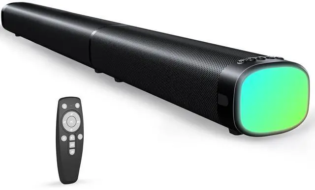 Main image of Sound Bar,100W Sound Bar for Smart TV with 3 RGB Lights Modes, Bluetooth 5.3, ARC/Opt/AUX Connect, Detachable 2-in-1 Speaker, 3 Equalizer Modes, Bass Surround Soundbar for TV/PC/Gaming/Projectors