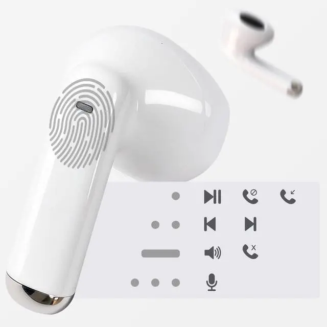 Alt view image 5 of 7 - Wireless Earbuds, Bluetooth 5.4 Headphones with Mics Bass Stereo | Ultra Lightweight Ear Buds, Clear Calls, IPX7 Waterproof in Ear Earphones for Phones Sports, 27H Playtime, Touch Control
