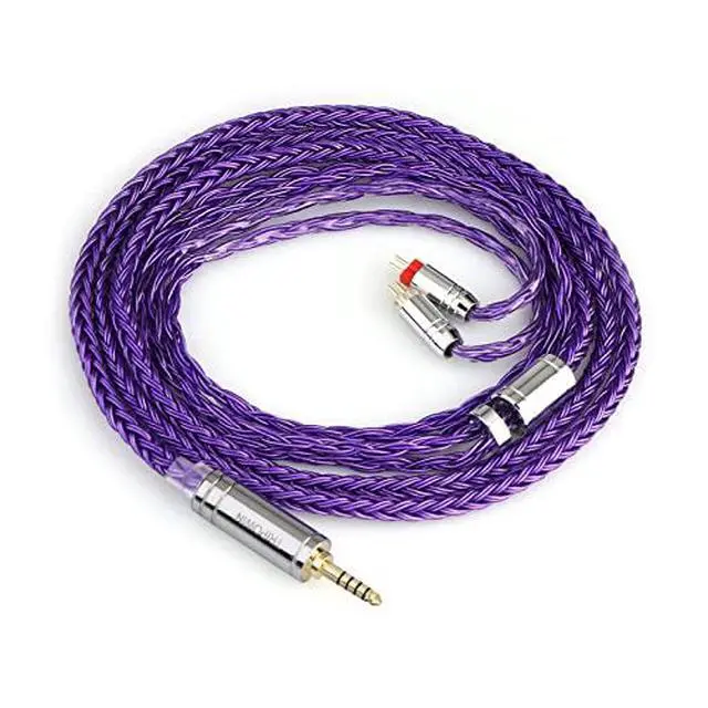 Alt view image 2 of 7 - Tripowin Zonie 16 Core Silver Plated IEM Cable, 2pin 0.78mm, 4.4mm | 1.25m SPC in Ear Monitor Wire, Earphone Upgraded Cords for 7hz Zero:2 Orchestra Lite Cadenza Hype4 Supermix4, Violet