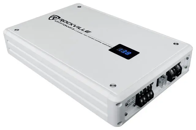 Alt view image 3 of 7 - Krypton MF3 White 4 Channel Marine Amplifier Boat Amp | 1600W Peak/400W RMS Dyno Certified, Class A/B, Bridgeable, Conformal Coated PCB, PA Mic, Adjustable Crossover, MOSFET