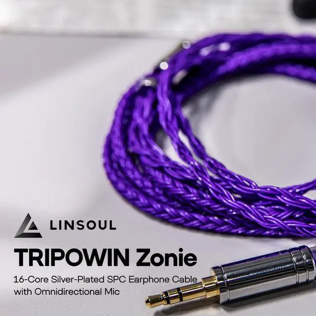 Alt view image 3 of 7 - Tripowin Zonie 16 Core Silver Plated IEM Cable, 2pin 0.78mm, 4.4mm | 1.25m SPC in Ear Monitor Wire, Earphone Upgraded Cords for 7hz Zero:2 Orchestra Lite Cadenza Hype4 Supermix4, Violet