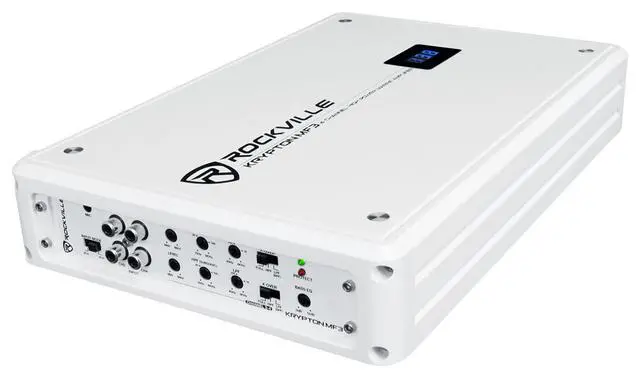 Alt view image 5 of 7 - Krypton MF3 White 4 Channel Marine Amplifier Boat Amp | 1600W Peak/400W RMS Dyno Certified, Class A/B, Bridgeable, Conformal Coated PCB, PA Mic, Adjustable Crossover, MOSFET