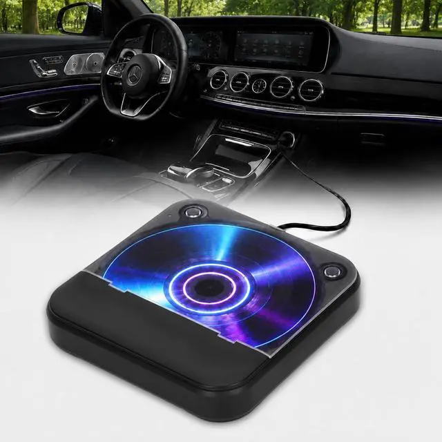 Main image of Portable CD Player for Car, Plug and Play with USB/AUX Port | External CD Player Compatible with Car Stereo, Laptop, TV, Computer and Android 4.4 and Above Navigation(Black)