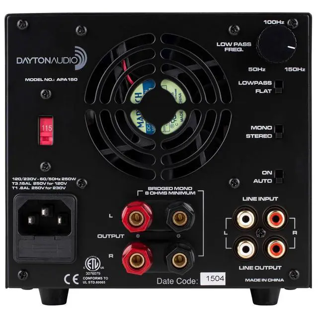 Alt view image 2 of 6 - APA150 150-Watts Power Amplifier (Black)