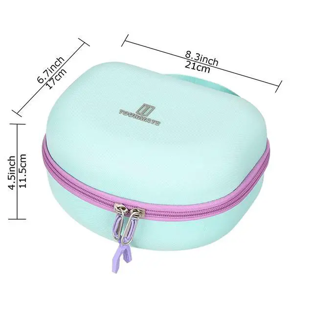 Alt view image 3 of 7 - Hard Travel Case for Riwbox CT-7 CT-7S / iClever HS01 / FosPower Cat Ear LED Light Kids Wireless Headphones, Protective Carrying Storage Bag (Purple&Green Box for Sale)