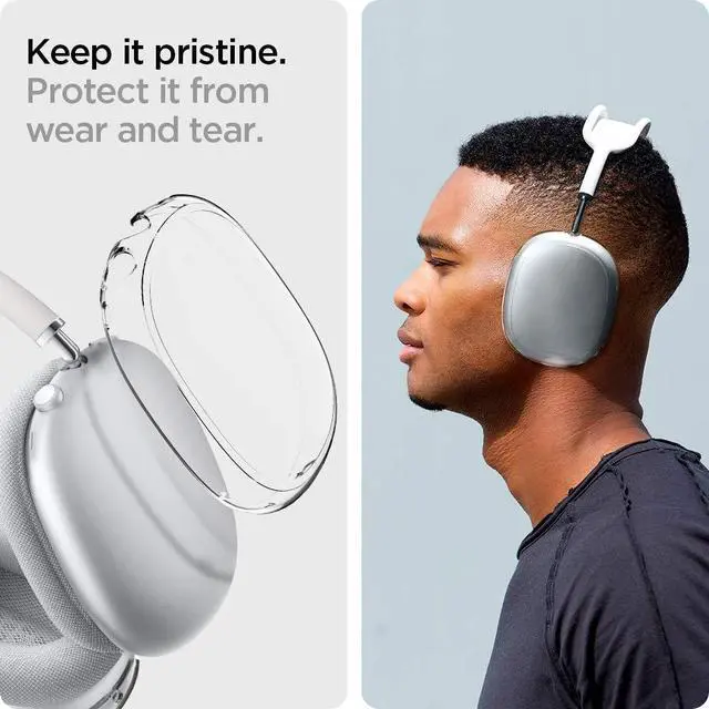 Alt view image 6 of 7 - Ultra Hybrid Pro for AirPods Max 1 / AirPods Max 2 (2020/2026) | Anti-Yellowing Clear Protective Ear Cup Covers Designed for AirPods Max Case, Precise Cutout Design - Crystal Clear