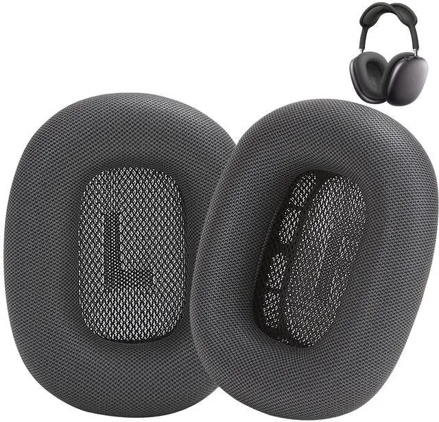 Main image of Replacement Ear Cushions for AirPods Max 1, Space Gray | Protein Leather Covered, Memory Foam, Magnet