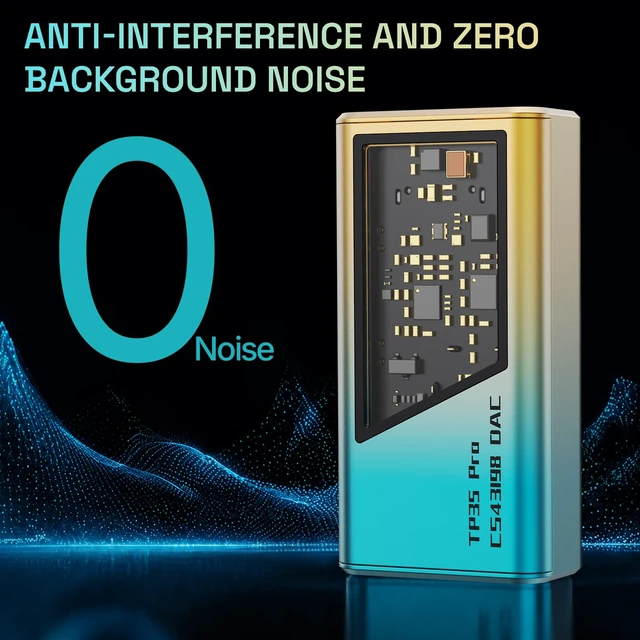 Alt view image 3 of 7 - TP35 PRO Mini Portable IEM DAC Hi-Fi Decoder Headphone Amplifier Dongle USB-C to 3.5/4.4mm Dual CS43198 Chips, Supports High-Resolution PCM 32bit/384khz DSD 256 Audio, EQ Adjustment and Mic Calls
