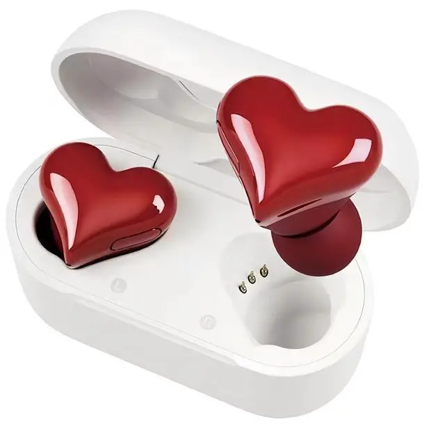 Main image of Earbuds Stylish Heart Shaped, Cute Creative Red Heart Bluetooth Earbuds with Charging Case, Noise Cancelling HiFi Stereo BT Earphones, Gifts for Girls Friends