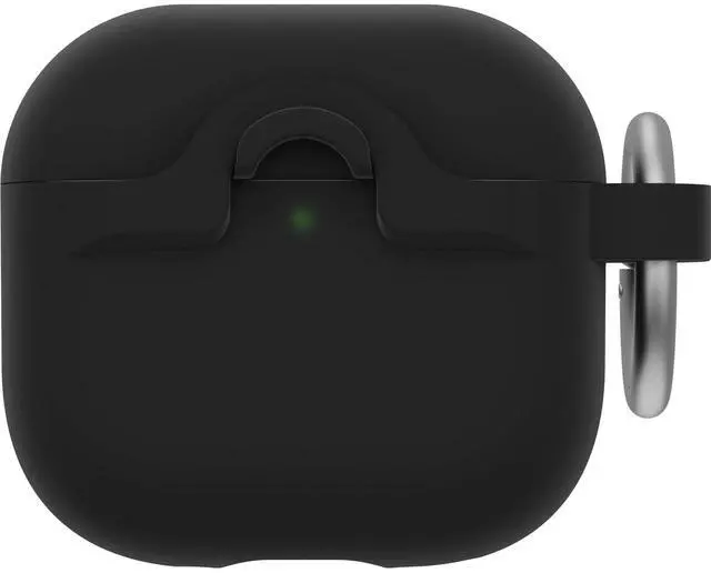 Alt view image 2 of 6 - Soft Touch Case for AirPods 4th Gen - Black Crystal | 360-Degree Drop & Scratch Protection, Grippy Soft Touch Material, Wireless Charging Compatible, Carabiner Included