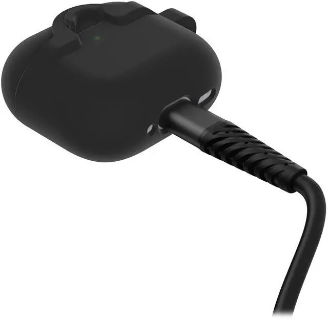 Alt view image 4 of 6 - Soft Touch Case for AirPods 4th Gen - Black Crystal | 360-Degree Drop & Scratch Protection, Grippy Soft Touch Material, Wireless Charging Compatible, Carabiner Included