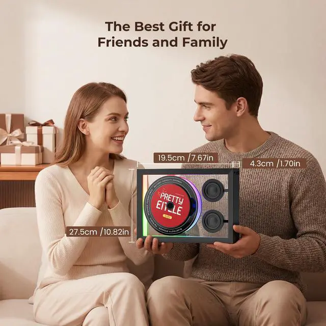 Alt view image 7 of 7 - Vertical CD Player with Bluetooth 5.3,HiFi Speakers CD Player for Wall Home | FM Redio/Remote Control/RGB Light/TF Card/AUX Supported,5000mAH Battery Rechargeable Music Player