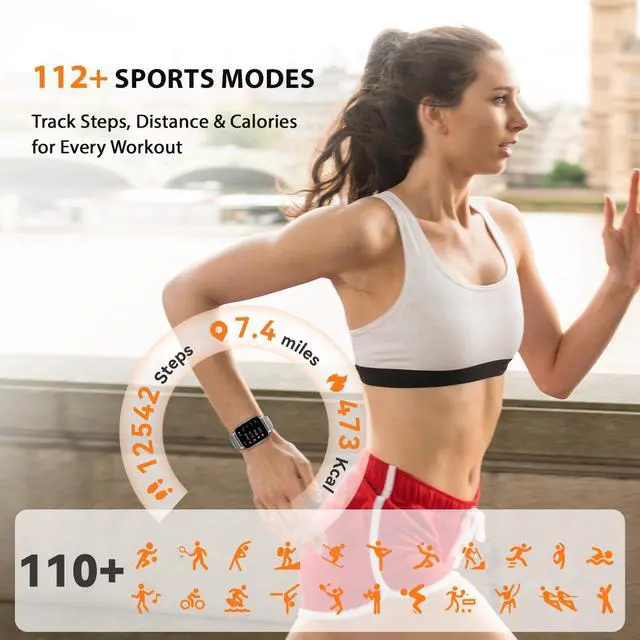 Alt view image 4 of 7 - Smart Watch for Women(3 Bands), Fitness Tracker with Bluetooth Calls & AI Voice Control, 1.85 HD Screen, Heart Rate/SpO2 Monitor, Sleep Tracker, Compatible with Android iOS (Silver)