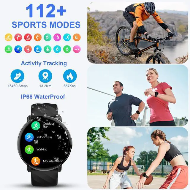 Alt view image 4 of 7 - Smartwatch for Men Women with ChatGPT AI Assistant, 1.39" HD Touch Screen Fitness Watch with Bluetooth Call, 112+ Sport Modes Activity Tracker USB-C Fast Charging, IP68 Waterproof for Android iOS