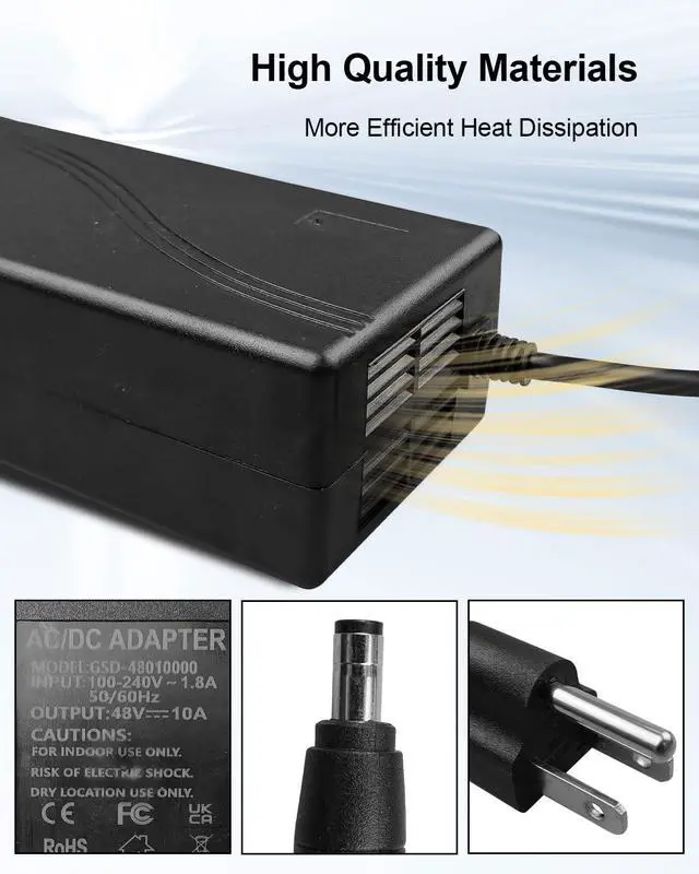 Alt view image 4 of 6 - 48V 10A 480W Power Supply Adapter Fit for V3 ZA3 V3 Mono Amplifiers | DC Power Adapter Fit for BT20A Pro TB10D Home Audio Amplifiers