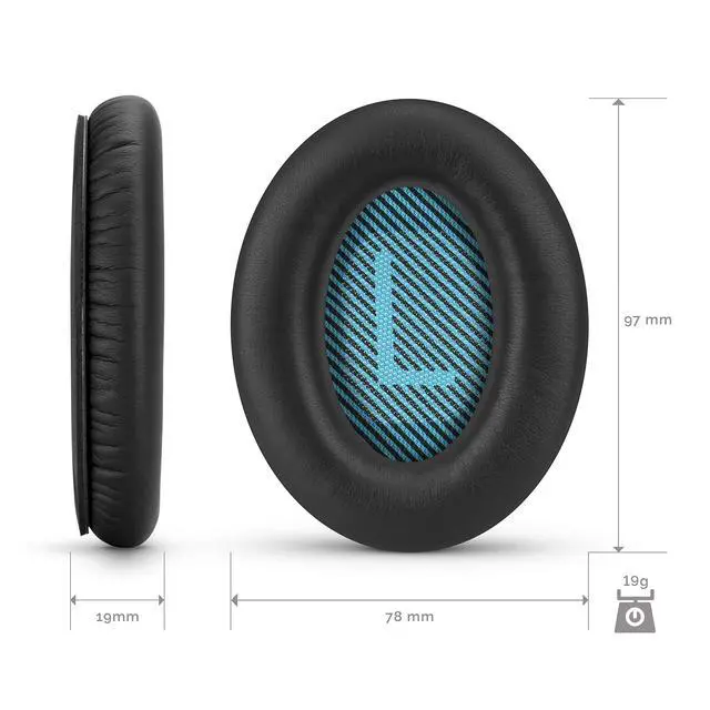 Alt view image 4 of 7 - Replacement Earpads for Bose QuietComfort QC 15 25 35 Premium Ear Pads QC15 QC25 QC35 AE2 & SoundLink, Memory Foam, Soft & Long Lasting by