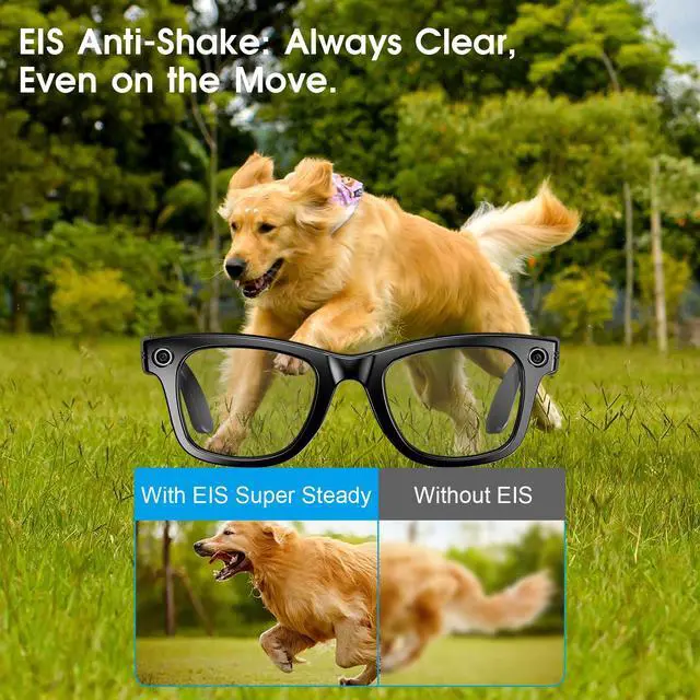 Alt view image 4 of 7 - AI Smart Glasses with Camera, 8MP HD Camera Glasses for Men Women | 1080P Video Glasses, Real-Time Translation, Object Recognition, Photochromic Lenses, IP65 Waterproof, Travel, Work, Vlog