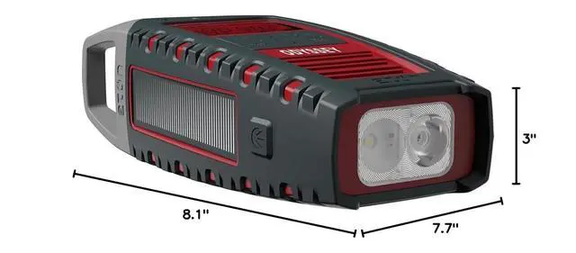 Alt view image 7 of 7 - Odyssey Multi-Powered All-Band Bluetooth Emergency Radio with RDS, Red