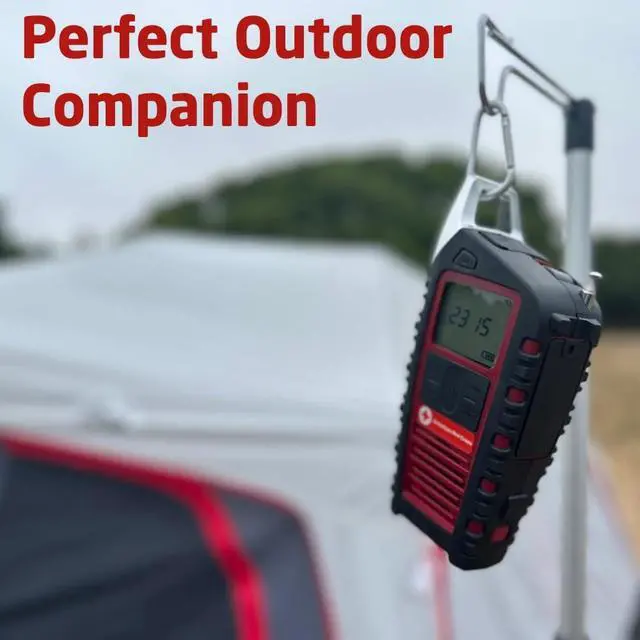 Alt view image 6 of 7 - Odyssey Multi-Powered All-Band Bluetooth Emergency Radio with RDS, Red
