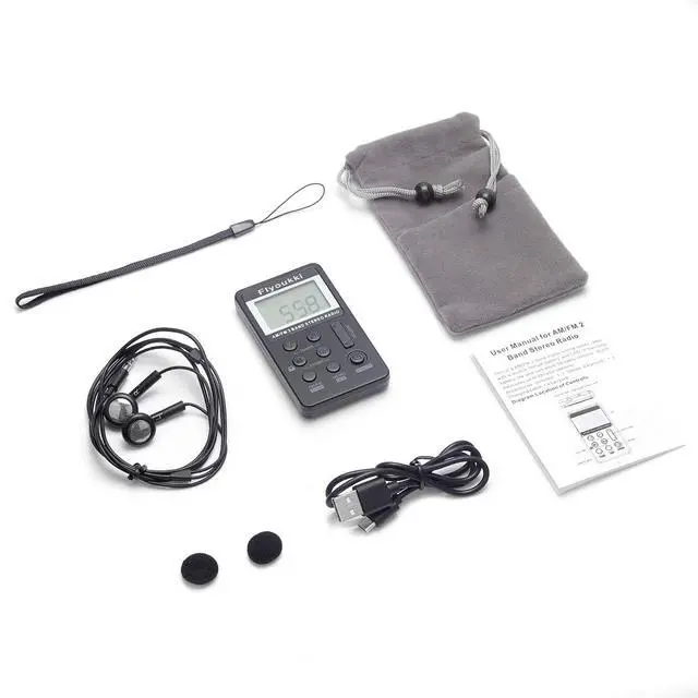 Alt view image 2 of 7 - Pocket RadioSmall Personal Mini AM FM Portable Radios with Best Reception | Digital Tuning Transistor RadiosEarphones, Lanyard and Rechargeable Battery for Walking Jogging Exercising (Black)