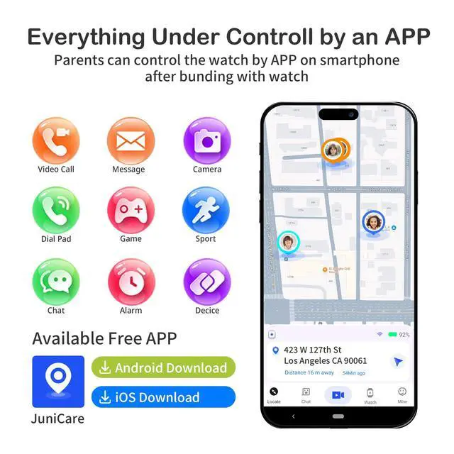 Alt view image 6 of 7 - 4G Kids Smart Watches Girls with GPS Tracker & Video Calling Texting, Kids Cell Phone Watch Age 4-12, Waterproof One-Key SOS Call Voice Chat Camera Alarm Pedometer GPS Tracker Watch