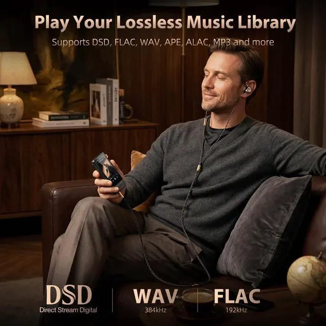 Alt view image 2 of 7 - H20 Pro Hi-Res Music Player with Bluetooth, Digital Audio Player with 3.2" Touchscreen, Dual DAC, 3.5mm & 4.4mm Balanced Output, USB DAC, 64GB Micro SD Card Included