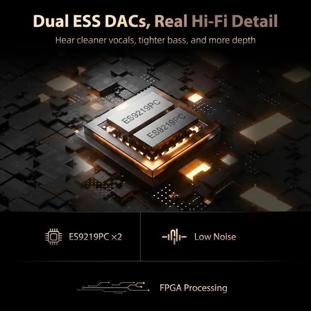 Alt view image 3 of 7 - H20 Pro Hi-Res Music Player with Bluetooth, Digital Audio Player with 3.2" Touchscreen, Dual DAC, 3.5mm & 4.4mm Balanced Output, USB DAC, 64GB Micro SD Card Included