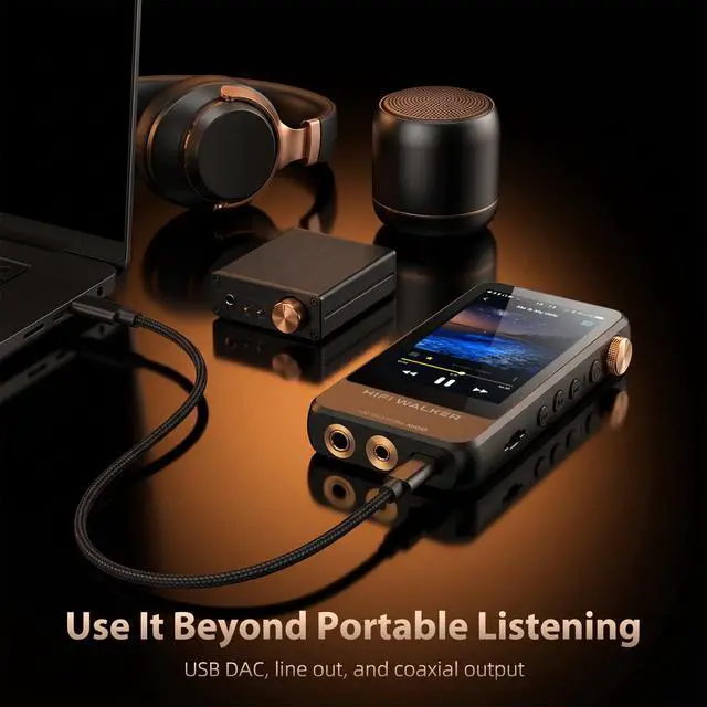 Alt view image 5 of 7 - H20 Pro Hi-Res Music Player with Bluetooth, Digital Audio Player with 3.2" Touchscreen, Dual DAC, 3.5mm & 4.4mm Balanced Output, USB DAC, 64GB Micro SD Card Included