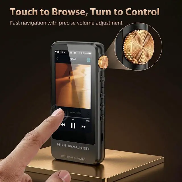 Alt view image 7 of 7 - H20 Pro Hi-Res Music Player with Bluetooth, Digital Audio Player with 3.2" Touchscreen, Dual DAC, 3.5mm & 4.4mm Balanced Output, USB DAC, 64GB Micro SD Card Included