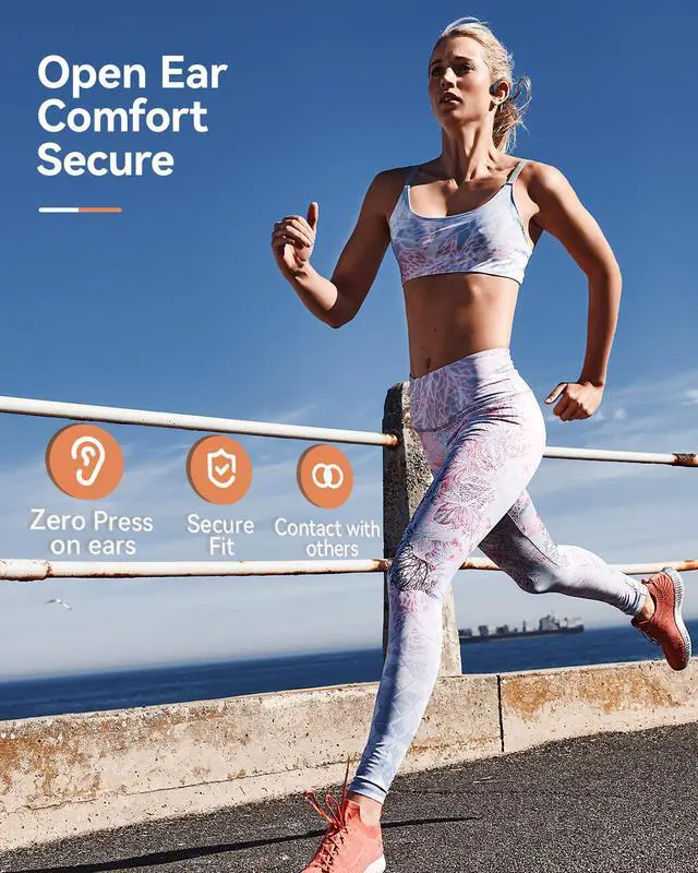 Alt view image 2 of 6 - Open Ear Sport Headphones, Wireless Bone Conduction Earphones, Built-in 32GB MP3,with Mic, IP68, Sweat & Water Resistant, Up to 8 Hours Battery, Bluetooth 5.3,for Running,Swimming,Workouts