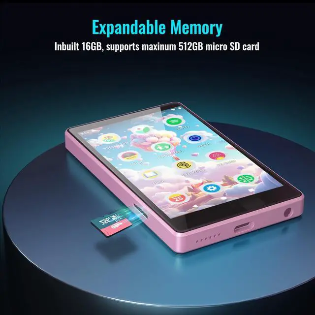 Alt view image 6 of 6 - MP3 Player for Kids with Spotify, Parental Controls, Light Pink | Spotify Kids, Audible, Amazon Music, Libby, 4.0" IPS Touchscreen, Up to 512GB