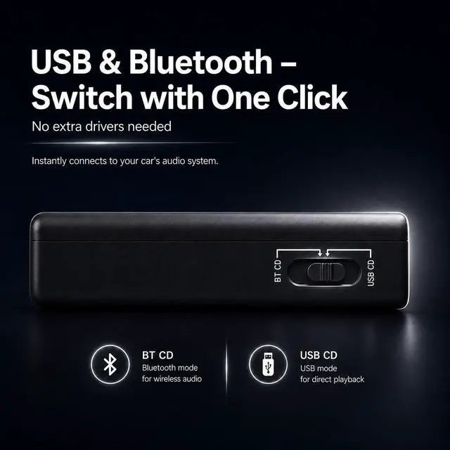 Alt view image 5 of 7 - USB Car CD Player, Portable External CD Player Plug & Play Compatible with Cars, SUVs, Trucks, Laptop