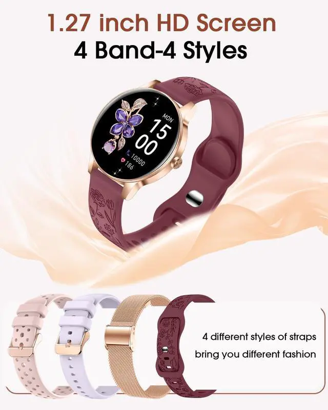 Alt view image 2 of 7 - Smart Watch for Women(Answer/Make Call), 1.27'' Fitness Activity Tracker Watch with 130+ Sports Modes, Heart Rate Sleep Monitor, Pedometer, 41mm Smartwatch for Android iPhone Compatible (ROUND)