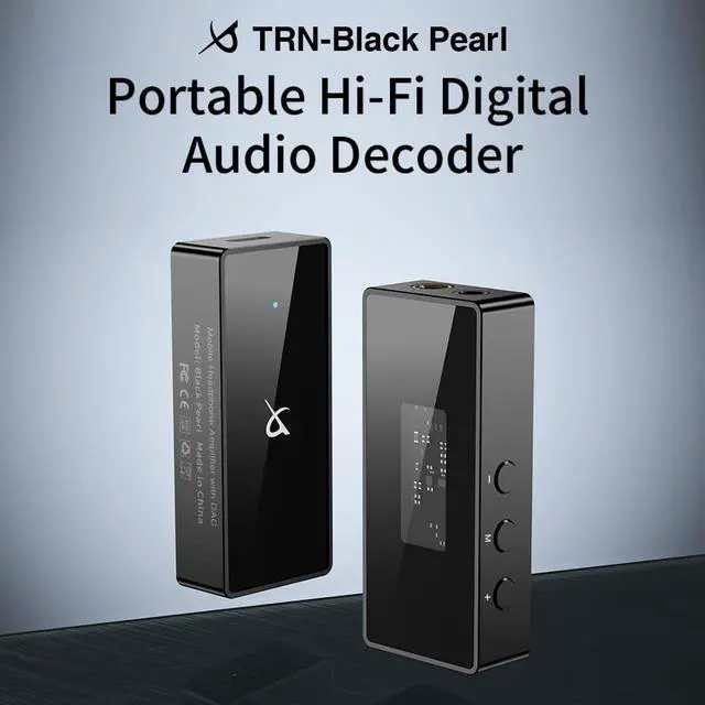 Alt view image 2 of 7 - TRN Black Pearl Portable Hi-Fi Digital Audio Decoder 3.5+4.4 Output Dual CS43131 PCM 384kHz 32Bit DSD256 DAC Headphone Amplifier