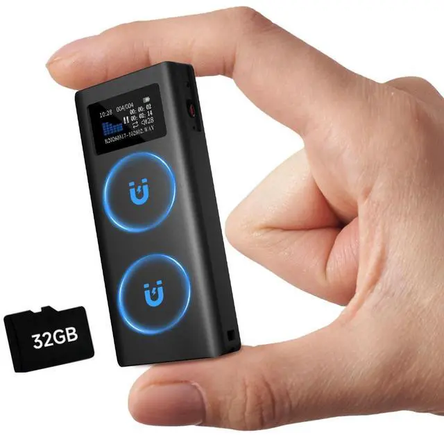 Main image of 32GB MINI Magnetic Voice Activated Recorder, 3000mAh 350H Battery Time | V88 Metal Recording Device with Speaker Playback, AI Noise Reduction, TF Card Expansion,For Meeting Interview Classe