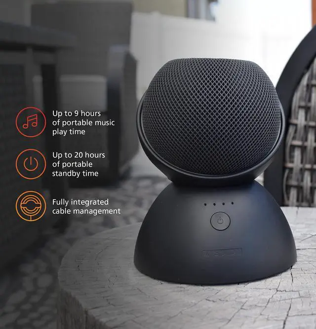 Alt view image 2 of 6 - Mission Battery Base for HomePod Mini (Black) (Make HomePod Portable)