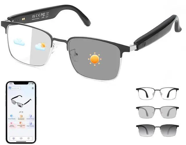 Main image of Al Glasses for Men Women, Smart Glasses with Photochromic Lenses | Real-Time Translation with 169 Languages, Open-Ear Audio, Hand-Free Call, Vioce Assistant, Travel Meeting Business Trade