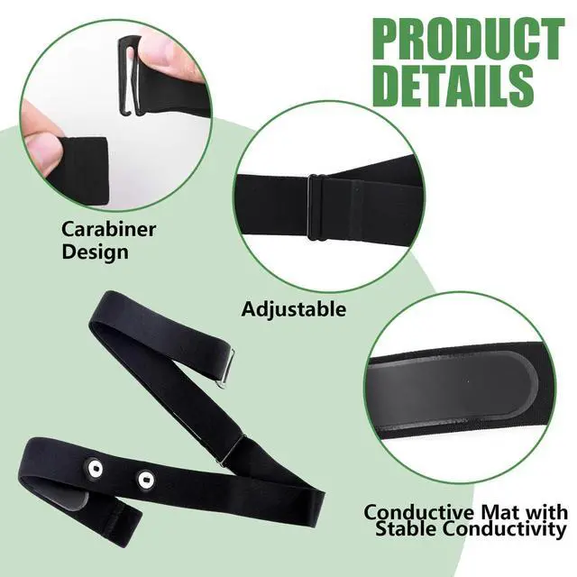 Alt view image 3 of 7 - Heart Rate Monitor Chest Band for Polar H10 H9 H7, Adjustable Waterproof Replacement Chest Strap Compatible with Polar Garmin