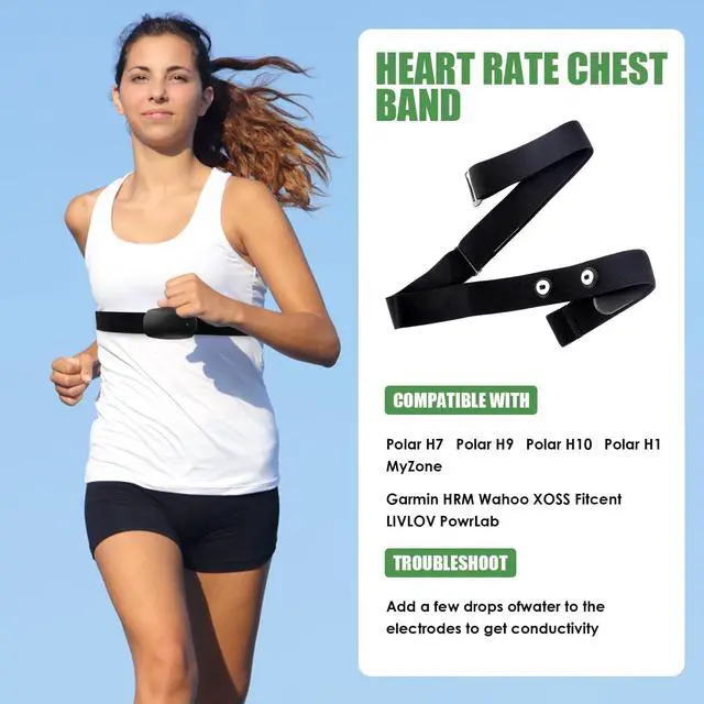 Alt view image 5 of 7 - Heart Rate Monitor Chest Band for Polar H10 H9 H7, Adjustable Waterproof Replacement Chest Strap Compatible with Polar Garmin