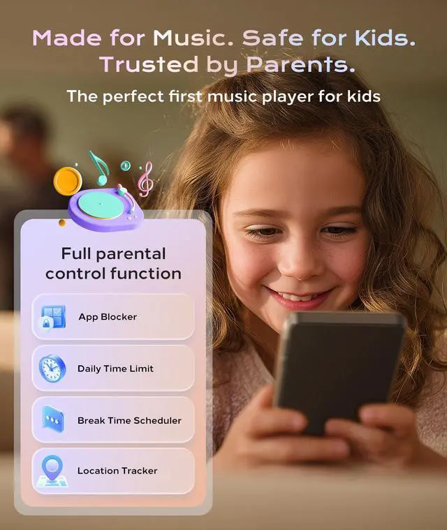Alt view image 4 of 7 - 128GB MP3 Player with Bluetooth and WiFi, Android 14 MP3 Player for Kids, HiFi Spotify Player with Lossless, 5.5" Touchscreen Portable Music Player, Multi-Format, Parental Lock, 3000mAh, Up to 1TB