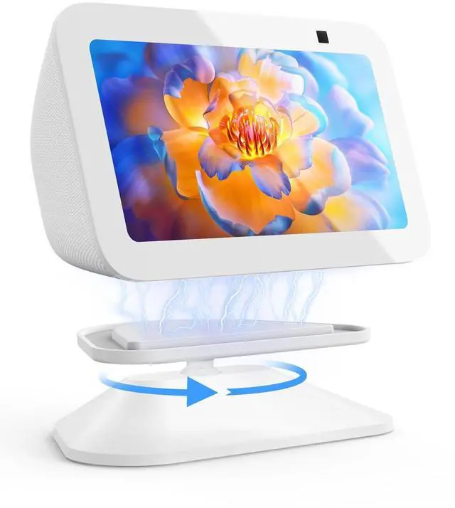 Main image of Stand for Echo Show 5 (3rd Gen), Adjustable Tilt Swivel Stand Anti-Slip Base Strong Magnetic Compatible with 2023 Release Show 5 Smart Speaker- White