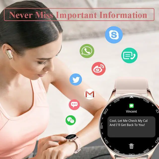 Alt view image 7 of 7 - Smart Watch with Earbuds, 2 in 1 Bluetooth Smartwatch, 1.39" HD IPS Screen Smartwatch for Men Women, Fitness Tracker Long Time Standby Men Women Sports Smart Watch (Pink)