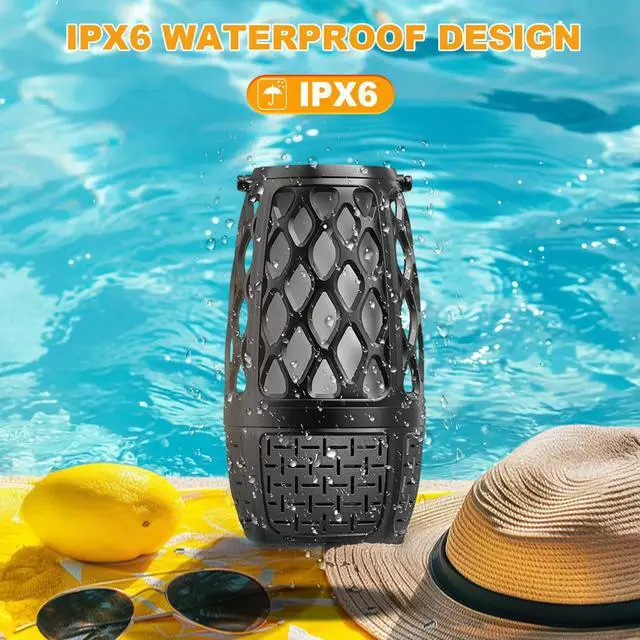 Alt view image 5 of 7 - Upgraded Outdoor Bluetooth Speakers with Lights, IPX6 Waterproof Flame Atmosphere Outdoor Speaker, Auto-Pairing Multi-Sync up to 100 Speakers, Cool Tech Gadget Gifts for Men Women, Patio Garden Party