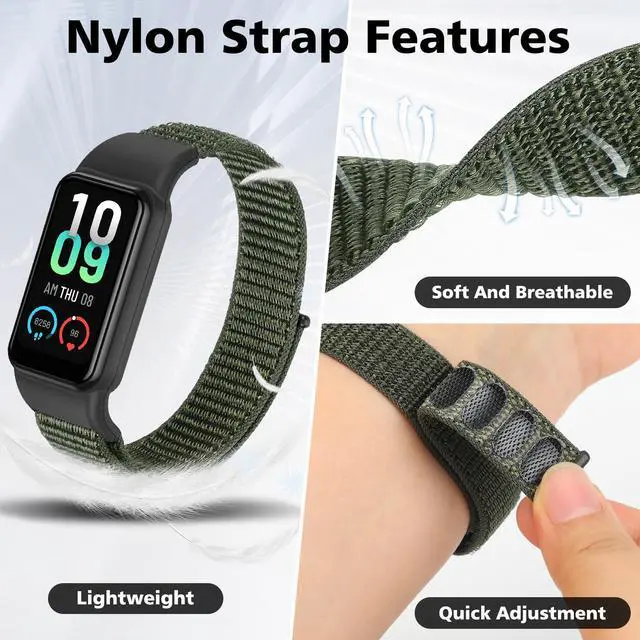 Alt view image 3 of 7 - Solo Loop Nylon Bands Compatible with Amazfit Band 7 Straps,Soft Breathable Comfortable Adjustable Colorful Sports Replacement Wristband for Amazfit Band 7 for Men Women