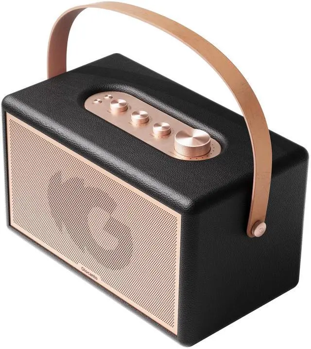 Main image of Portable Bluetooth Speaker, 150W Peak Power Home Speaker with 56H Playtime | Leather-Inspired Design, Adjustable Bass & Treble, Bluetooth 5.4, Carrying Strap for Home, Outdoor, Camping & Parties