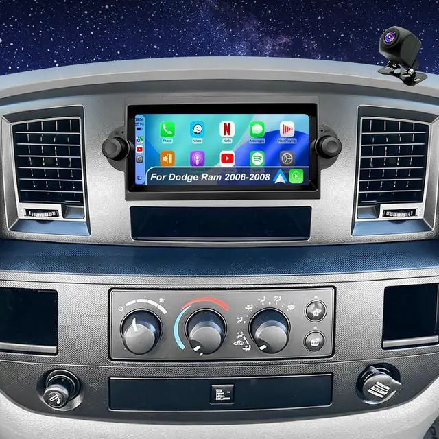 Main image of 5GWiFi Radio for Dodge Ram 1500/2500/3500 2006-2008, Jeep Grand Cherokee 2005-2007, Compass Patriot 2007-2008, Dodge Durango Charger 6.86inch Touch Screen Stereo Wireless Carplay Android Auto GPS FM