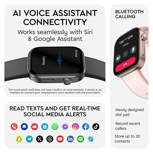 Alt view image 6 of 7 - Beyond VeryFit Smart Watch for Men Women 1.99" AMOLED Screen AI Voice 3ATM Fitness Tracker Watch Heart Rate/Blood Pressure/Oxygen Saturation/Stress/Step/Sleep Monitor (GTX12) (Black & Grey)