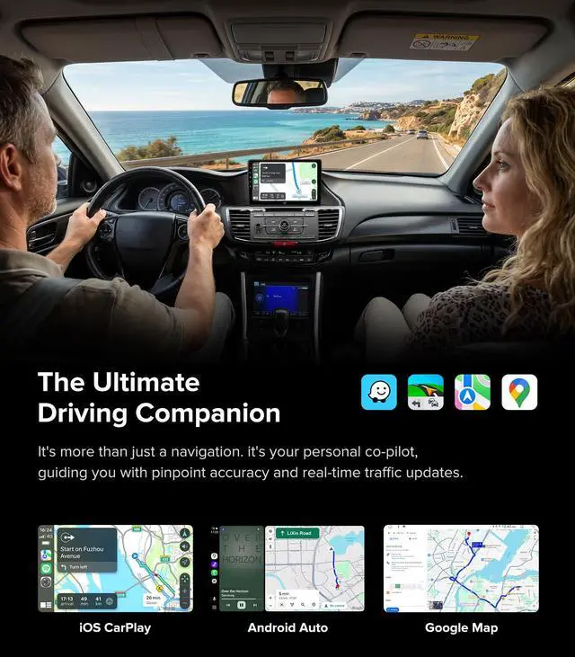 Alt view image 4 of 7 - 10" Linux Car Stereo for Honda Accord 2013-2017 CarPlay Auto | Fits 9th Gen Accord 13-17, 3-Sec Fast Boot Linux, Retains OEM Backup Cam & SWC, Sunlight Screen, Plug & Play Daily Commute