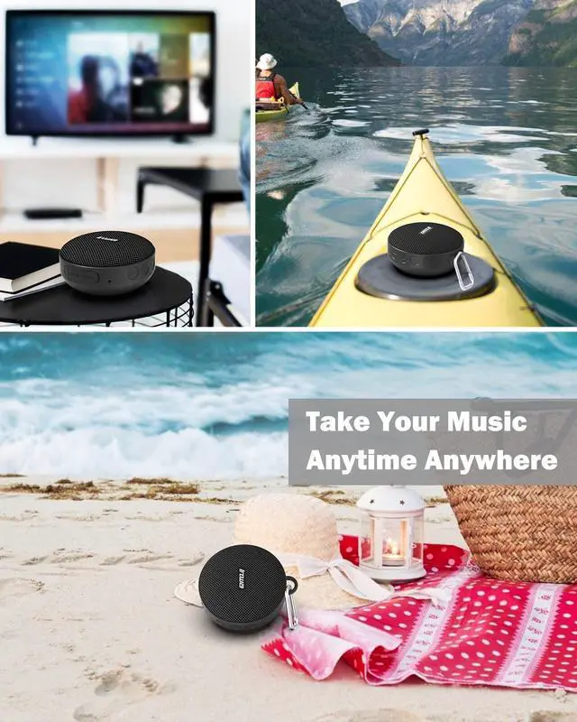 Alt view image 2 of 7 - Bluetooth Bicycle Speakers with TF Card Mode, Waterproof Wireless Portable Traveling Bike Speaker, Built in Mic for Bicycle Riding, Showering, Hiking, Pool, Beach, Golfing(Black)